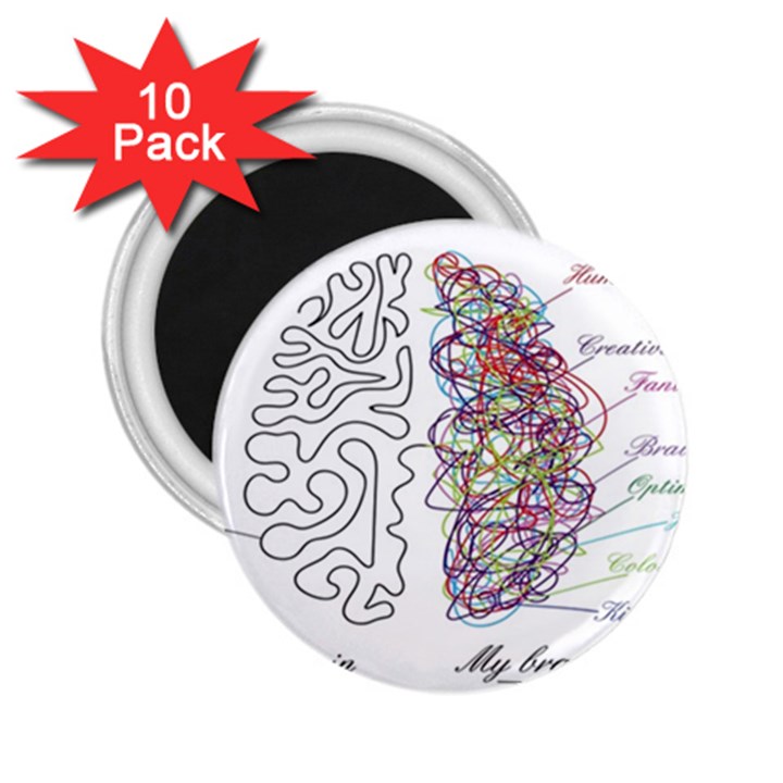 Neurodivergent Creative Smart Brain 2.25  Magnets (10 pack) 