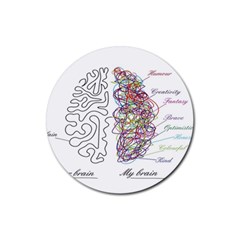 Neurodivergent Creative Smart Brain Rubber Round Coaster (4 Pack) by Wegoenart