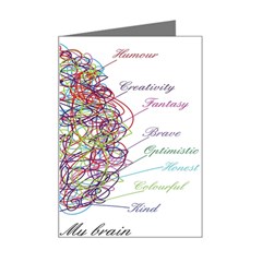 Neurodivergent Creative Smart Brain Mini Greeting Card by Wegoenart