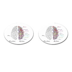 Neurodivergent Creative Smart Brain Cufflinks (oval) by Wegoenart