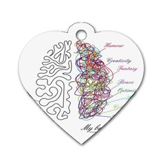 Neurodivergent Creative Smart Brain Dog Tag Heart (two Sides) by Wegoenart