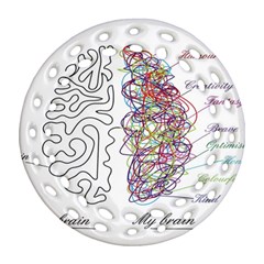 Neurodivergent Creative Smart Brain Ornament (round Filigree) by Wegoenart