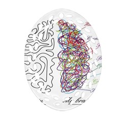 Neurodivergent Creative Smart Brain Oval Filigree Ornament (two Sides) by Wegoenart