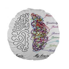 Neurodivergent Creative Smart Brain Standard 15  Premium Round Cushions by Wegoenart