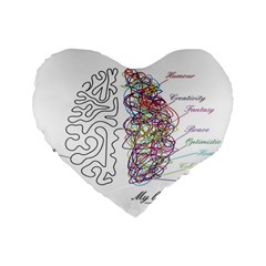 Neurodivergent Creative Smart Brain Standard 16  Premium Heart Shape Cushions by Wegoenart