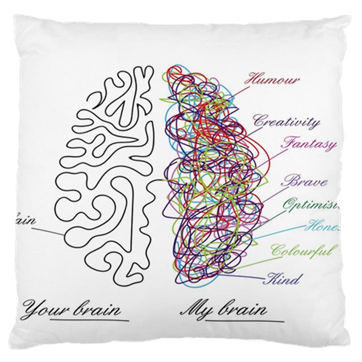 Neurodivergent Creative Smart Brain Large Flano Cushion Case (One Side)