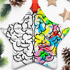 Brain Left Logic Language Science Ornament (star) by Wegoenart