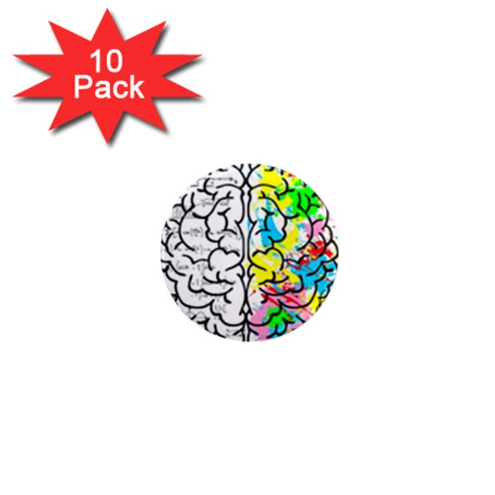 Brain Left Logic Language Science 1  Mini Magnet (10 pack) 