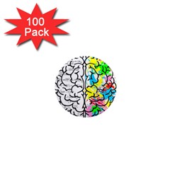 Brain Left Logic Language Science 1  Mini Magnets (100 Pack)  by Wegoenart