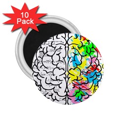 Brain Left Logic Language Science 2 25  Magnets (10 Pack)  by Wegoenart