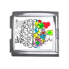 Brain Left Logic Language Science Mega Link Italian Charm (18mm) by Wegoenart