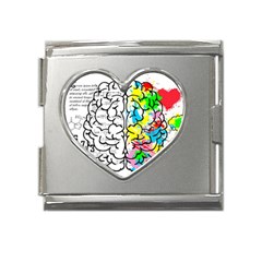 Brain Left Logic Language Science Mega Link Heart Italian Charm (18mm) by Wegoenart