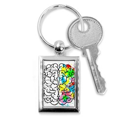 Brain Left Logic Language Science Key Chain (rectangle) by Wegoenart