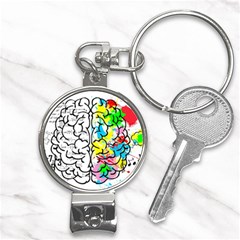 Brain Left Logic Language Science Nail Clippers Key Chain by Wegoenart