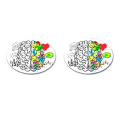 Brain Left Logic Language Science Cufflinks (oval) by Wegoenart