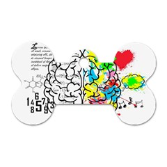 Brain Left Logic Language Science Dog Tag Bone (one Side) by Wegoenart