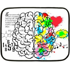 Brain Left Logic Language Science Double Sided Fleece Blanket (mini)  by Wegoenart