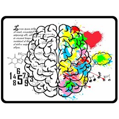 Brain Left Logic Language Science Fleece Blanket (large)  by Wegoenart