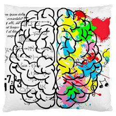 Brain Left Logic Language Science Large Cushion Case (two Sides) by Wegoenart