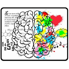 Brain Left Logic Language Science Double Sided Fleece Blanket (medium)  by Wegoenart