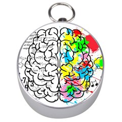 Brain Left Logic Language Science Silver Compasses by Wegoenart