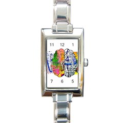 Brain Cerebrum Biology Abstract Rectangle Italian Charm Watch