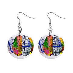 Brain Cerebrum Biology Abstract Mini Button Earrings