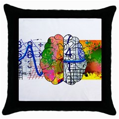 Brain Cerebrum Biology Abstract Throw Pillow Case (Black)