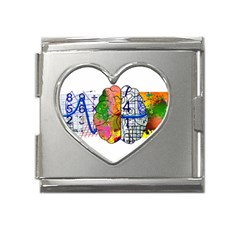 Brain Cerebrum Biology Abstract Mega Link Heart Italian Charm (18mm)