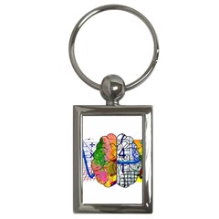 Brain Cerebrum Biology Abstract Key Chain (Rectangle)