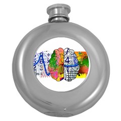 Brain Cerebrum Biology Abstract Round Hip Flask (5 oz)