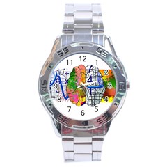 Brain Cerebrum Biology Abstract Stainless Steel Analogue Watch