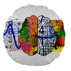 Brain Cerebrum Biology Abstract Large 18  Premium Round Cushions