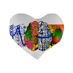 Brain Cerebrum Biology Abstract Standard 16  Premium Heart Shape Cushions