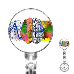 Brain Cerebrum Biology Abstract Stainless Steel Nurses Watch