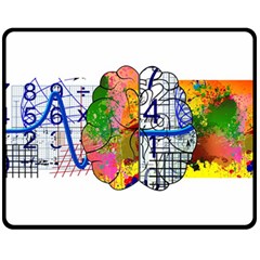 Brain Cerebrum Biology Abstract Double Sided Fleece Blanket (Medium) 