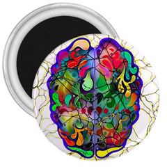 Brain Head Mind Man Silhouette 3  Magnets by Wegoenart