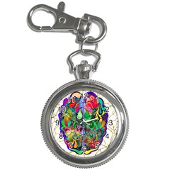 Brain Head Mind Man Silhouette Key Chain Watches by Wegoenart