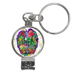 Brain Head Mind Man Silhouette Nail Clippers Key Chain by Wegoenart