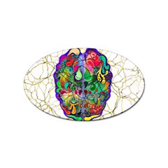 Brain Head Mind Man Silhouette Sticker (oval)