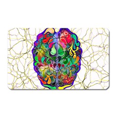 Brain Head Mind Man Silhouette Magnet (rectangular) by Wegoenart