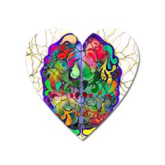 Brain Head Mind Man Silhouette Heart Magnet by Wegoenart