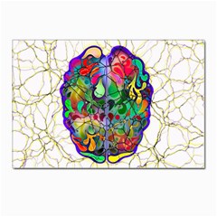 Brain Head Mind Man Silhouette Postcards 5  X 7  (pkg Of 10) by Wegoenart