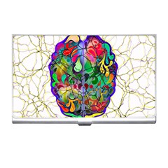 Brain Head Mind Man Silhouette Business Card Holder by Wegoenart