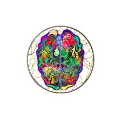 Brain Head Mind Man Silhouette Hat Clip Ball Marker (4 Pack) by Wegoenart