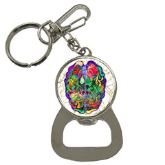 Brain Head Mind Man Silhouette Bottle Opener Key Chain by Wegoenart