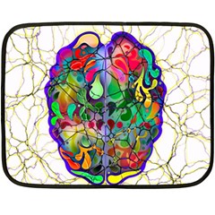 Brain Head Mind Man Silhouette Double Sided Fleece Blanket (mini)  by Wegoenart