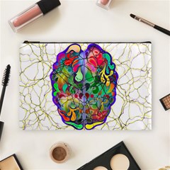 Brain Head Mind Man Silhouette Cosmetic Bag (large) by Wegoenart