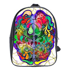 Brain Head Mind Man Silhouette School Bag (large) by Wegoenart