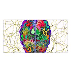 Brain Head Mind Man Silhouette Satin Shawl 45  X 80  by Wegoenart